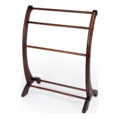 BOWERY HILL Transitional Plantation Cherry Finish Blanket Stand