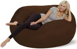 Chill Sack - Bean Bag Lounger, 5-Feet, Charcoal -Best Furniture Store 41C0Saz30ZL. AC