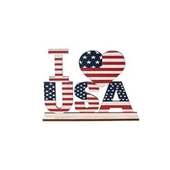 Independence American Day Creative Letters Ornament Wooden Decorations Decoration & Hangs Ski Ornament (Multicolor, One Size)