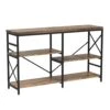 OIAHOMY Industrial Sofa Table,Console Table,3-Tier Industrial Rustic Hallway/Entryway Table,Easy Assembly,for Entryway, Living Room (Rustic Brown)