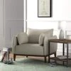 Amazon Brand – Stone & Beam Hillman Mid-Century Living Room Chair With Wood Base And Legs, 39"W, Ivory