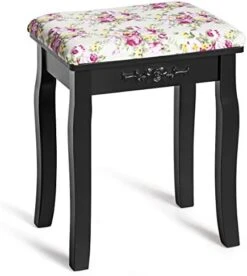 Vanity Stool Wood Dressing Padded Chair Makeup Piano Seat Make Up Bench W/Rose Cushion (Black) 9 Vanity Stool Wood Dressing Padded Chair Makeup Piano Seat Make Up Bench W/Rose Cushion (Black) -Best Furniture Store 41CCq4HcKOL. AC