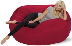 Chill Sack - Bean Bag Lounger, 5-Feet, Charcoal -Best Furniture Store 41CLDOUv3cL. AC