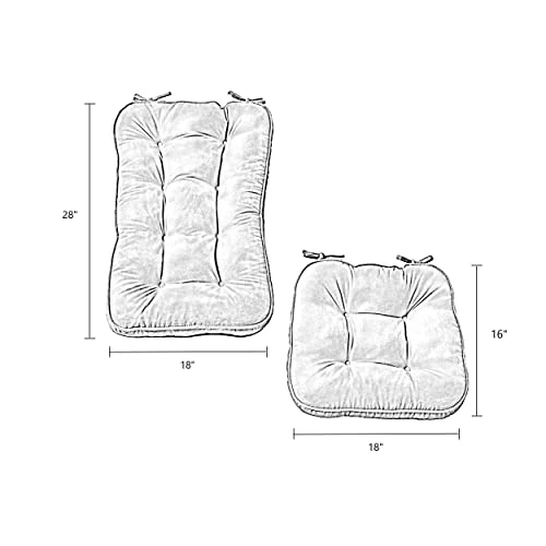 Greendale Home Fashions Hyatt Jumbo Rocking Chair Cushion, 2 Piece Set, Beige 3 Greendale Home Fashions Hyatt Jumbo Rocking Chair Cushion, 2 Piece Set, Beige - Image 3