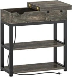 Rolanstar End Table With Charging Station, Narrow Nightstand, Flip Top Side Table With USB Ports And Storage Shelves For Small Spaces, Living Room, Bedroom (Rustic Brown) 19 Rolanstar End Table With Charging Station, Narrow Nightstand, Flip Top Side Table With USB Ports And Storage Shelves For Small Spaces, Living Room, Bedroom (Rustic Brown) -Best Furniture Store 41CXG31wtnL. AC