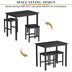 Lamerge Small Kitchen Table Set For 2, Industrial Dining Breakfast Table And 2 Stools, 3 Pieces Dining Table Set For Dining Room, Living Room, Apartment, Small Space (Black) 10 Lamerge Small Kitchen Table Set For 2, Industrial Dining Breakfast Table And 2 Stools, 3 Pieces Dining Table Set For Dining Room, Living Room, Apartment, Small Space (Black) -Best Furniture Store 41CrwpXs3HL