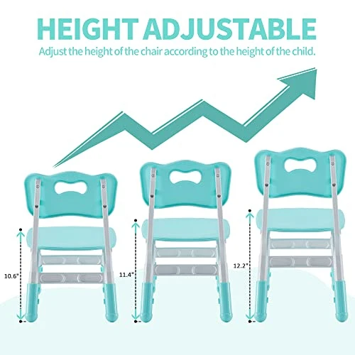 DOREROOM 3 Level Height Adjustable Kids Chair, Durable Chair For Kids Indoor Or Outdoor Use For Ages 2-6, Toddler Table Chair For Boys And Girls For Daycare, Classroom, Home, Mint Green 4 DOREROOM 3 Level Height Adjustable Kids Chair, Durable Chair For Kids Indoor Or Outdoor Use For Ages 2-6, Toddler Table Chair For Boys And Girls For Daycare, Classroom, Home, Mint Green - Image 4