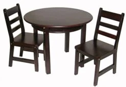 Lipper International Child's Round Table With Shelf And 2 Chairs, White -Best Furniture Store 41D6ixfWEL. AC