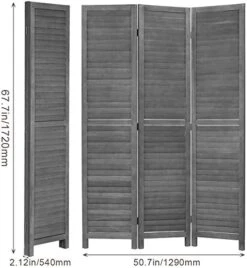 Room Dividers 3 Panel Partition Room Dividers 5.6 Ft Tall Privacy Wall Foldable Room Divider Privacy Screen Wood Screen Room Separator For Home Office Bedroom Restaurant , Gray 14 Room Dividers 3 Panel Partition Room Dividers 5.6 Ft Tall Privacy Wall Foldable Room Divider Privacy Screen Wood Screen Room Separator For Home Office Bedroom Restaurant , Gray -Best Furniture Store 41DPKU2bpmL