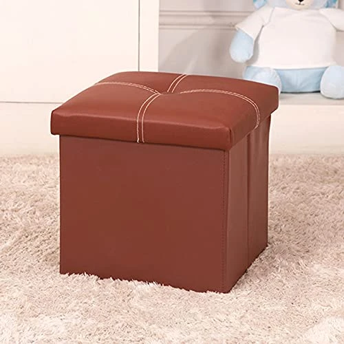 DOUBAO Storage PU Leather Footrest Stool Step Space Saving Square Strong Load Capacity Solid Furniture Home Office (Color : D) 1 DOUBAO Storage PU Leather Footrest Stool Step Space Saving Square Strong Load Capacity Solid Furniture Home Office (Color : D)