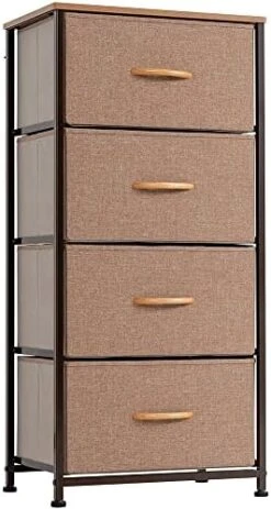 Fabric Dresser For Bedroom, Vertical Dresser Storage Tower, Steel Frame, Wood Top, Easy Pull Textured Fabric Bins, Organizer Unit For Bedroom, Hallway, Entryway, Closets, 4 Drawers, Coffee 20 Fabric Dresser For Bedroom, Vertical Dresser Storage Tower, Steel Frame, Wood Top, Easy Pull Textured Fabric Bins, Organizer Unit For Bedroom, Hallway, Entryway, Closets, 4 Drawers, Coffee -Best Furniture Store 41E35iiIJJL. AC