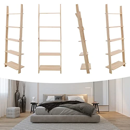 Gdrasuya10 Solid Wood Ladder Shelf, 5-Tier Multifunctional Modern Plant Flower Book Display Shelf, Free Standing Storage Rack For Office Living Room Bathroom Kitchen, 20kg Load Per Layer 7 Gdrasuya10 Solid Wood Ladder Shelf, 5-Tier Multifunctional Modern Plant Flower Book Display Shelf, Free Standing Storage Rack For Office Living Room Bathroom Kitchen, 20kg Load Per Layer - Image 7