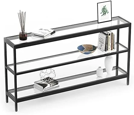 Evajoy Console Table, 55" Entryway Table With 3 Tiers, Open Glass Sofa Table For Living Room, Foyer, Entryway, Bedroom, Hallway 7 Evajoy Console Table, 55" Entryway Table With 3 Tiers, Open Glass Sofa Table For Living Room, Foyer, Entryway, Bedroom, Hallway - Image 7