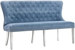 UDAX Velvet Bench With Back, Upholstered Armless Couch Settee With Button Tufted Backrest Nailhead Around, Light Grey 14 UDAX Velvet Bench With Back, Upholstered Armless Couch Settee With Button Tufted Backrest Nailhead Around, Light Grey -Best Furniture Store 41EBjdZ tL. AC