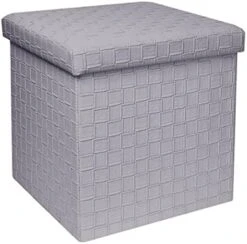 B FSOBEIIALEO Folding Storage Ottoman, Faux Leather Footrest Seat Long Ottomans Bench Storage Box Chest, Black 30"x15"x15" -Best Furniture Store 41EHd8dfSPL. AC