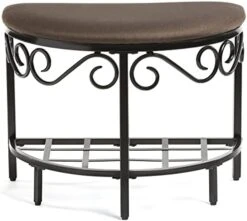 Heather Gray Shoe Bench - Vanity Seat For Makeup Room, Dressing Stool, Entryway Bench - Powder Coated, Upholstered, Space Saving 19 Heather Gray Shoe Bench - Vanity Seat For Makeup Room, Dressing Stool, Entryway Bench - Powder Coated, Upholstered, Space Saving -Best Furniture Store 41EHmU9uJrL. AC