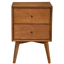 Home Square Mid Century 2 Drawer Wood Nightstand In Acorn Brown (Set Of 2) -Best Furniture Store 41ELJMm1NJL