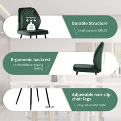 Wolmics Velvet Dining Chairs Set Of 2, Accent Chair Living Room Chairs Upholstered Side Chair With Metal Legs Desk Chair For Dining Room Kitchen Vanity Patio, Green -Best Furniture Store 41ENDVB8XVL