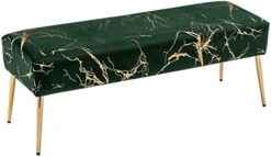 Button-Tufted Ottoman Bench, Upholstered Bedroom Benches Velvet Footrest Stool Accent Bench For Entryway Dining Room Living Room Bedroom End Of Bed, Black -Best Furniture Store 41EUeDT6lAL. AC