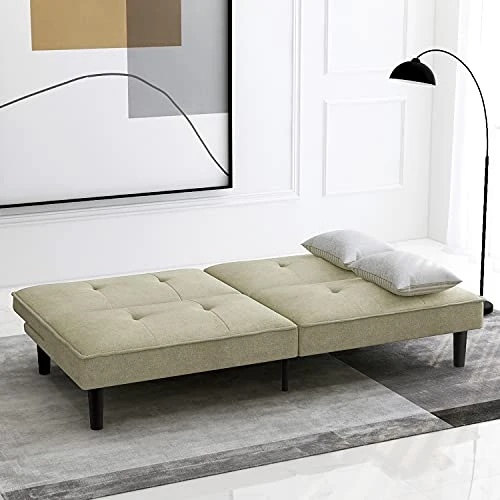 IULULU Futon Sofa Bed, Modern Convertible Armless Sleeper Couch Daybed For Studio, Apartment, Office, Small Space, Compact Living Room, Sage Grey 5 IULULU Futon Sofa Bed, Modern Convertible Armless Sleeper Couch Daybed For Studio, Apartment, Office, Small Space, Compact Living Room, Sage Grey - Image 5