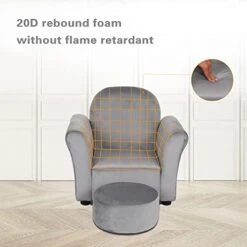 Bonrcea Kids Armchair,Sofa Chair,Toddler Couch Chair, Upholstered Chair With Ottoman (Grey) 10 Bonrcea Kids Armchair,Sofa Chair,Toddler Couch Chair, Upholstered Chair With Ottoman (Grey) -Best Furniture Store 41Egzsp5adL