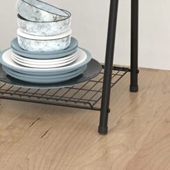 DOMYDEVM Metal Ladder Shelf Black 4-Tier Ladder Plant Stand Shelf Flower Pot Display Holder Storage Shelving For Balcony Garden Living Room Hallway Corner -Best Furniture Store 41EtqS920WL