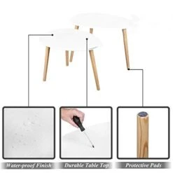 Bonnlo Nesting Tables End Tables Set Of 2 For Living Room, Home And Office, White 7 Bonnlo Nesting Tables End Tables Set Of 2 For Living Room, Home And Office, White -Best Furniture Store 41F2aQQFVCL