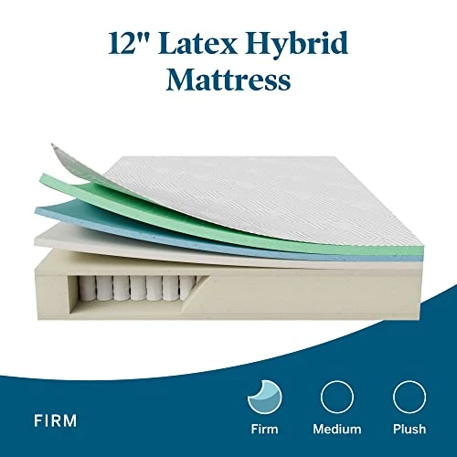 Ucid 12 Inch Latex Hybrid Mattress – Gel Memory Foam – Responsive Latex – Steel Coils - Medium Feel – Latex Foam Mattress 2 Ucid 12 Inch Latex Hybrid Mattress – Gel Memory Foam – Responsive Latex – Steel Coils - Medium Feel – Latex Foam Mattress - Image 2
