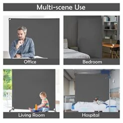 Spurgehom 6FT Single Panel Rolling Room Divider, Partition Privacy Screens With Wheels, Freestanding Fabric Room Panel Wall, Portable Wall Divider For Office, Room,Restaurant, Hospital (Grey) -Best Furniture Store 41F4qZeqP7L