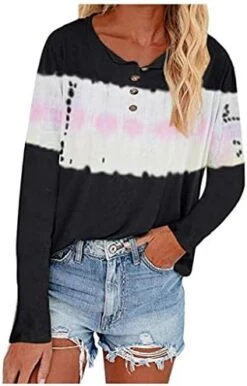 Meikosks Scoop Neck-Henley Shirts Women's Casual Long Sleeve Plus Size Tops Tie-Dye Button Blouses 10 Meikosks Scoop Neck-Henley Shirts Women's Casual Long Sleeve Plus Size Tops Tie-Dye Button Blouses -Best Furniture Store 41FF9bGU32L. AC