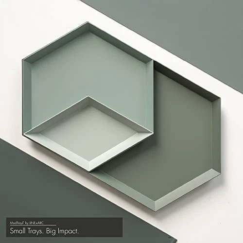 LINE+ARC ModTrays (Joshua Tree) Metal Stacking Decorative Trays For Coffee Table, Nesting, Geometric, Modern, Catchall For Vanity, Jewelry, Ottoman, Housewarming 6 LINE+ARC ModTrays (Joshua Tree) Metal Stacking Decorative Trays For Coffee Table, Nesting, Geometric, Modern, Catchall For Vanity, Jewelry, Ottoman, Housewarming - Image 6