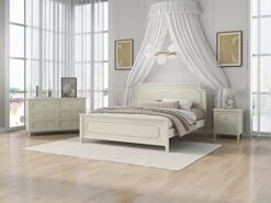 Bedroom Sets, 5 Pieces Bedroom Sets, Wood Bedroom Sets With Queen Platform Bed, Nightstand*2, Dresser & Mirror, Champagne Silver -Best Furniture Store 41FRU lBnJL. AC