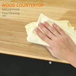 HOMCOM Modern Kitchen Cabinet, Storage Sideboard, Buffet Table With Rubberwood Top, 3 Drawers And Cabinet With Adjustable Shelf, Black 13 HOMCOM Modern Kitchen Cabinet, Storage Sideboard, Buffet Table With Rubberwood Top, 3 Drawers And Cabinet With Adjustable Shelf, Black -Best Furniture Store 41FVBoOAiXL