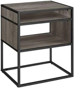 Walker Edison Industrial Modern Metal Frame Wood Rectangle Side Accent Table Set Living Room Storage Shelf End Table, 20 Inch, Grey Wash 9 Walker Edison Industrial Modern Metal Frame Wood Rectangle Side Accent Table Set Living Room Storage Shelf End Table, 20 Inch, Grey Wash -Best Furniture Store 41FiB110YKL. AC