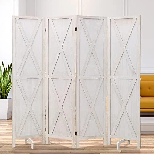 Room Divider 6 Panel, Wooden Room Divider Wall, 6 Panel Folding Privacy Screens, Freestanding Room Partition For Office Kitchen Bedroom Balcony (White) 9 Room Divider 6 Panel, Wooden Room Divider Wall, 6 Panel Folding Privacy Screens, Freestanding Room Partition For Office Kitchen Bedroom Balcony (White) - Image 9