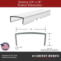 CABINET HERO 18" Sample Pack - 1 Drip Ramp & 1 Slimline, Slip On Cabinet Door Protector Edge Guard - Clear - 3/4" Thick - 18" Length (Pack Of 2) -Best Furniture Store 41FyY49nlQL
