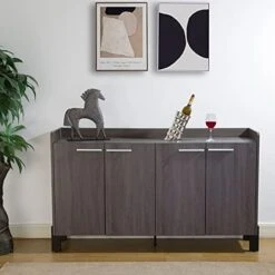 ICE ARMOR JET99600-2121 4-Door Sideboard With Two Storage Cabinets 47" W Credenza Dining Server Cupboard Buffet Table In Distressed Grey Finish -Best Furniture Store 41G31y flvS. AC