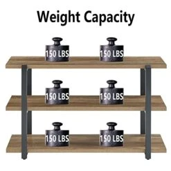 FOLUBAN Industrial Console Sofa Table, Rustic Entryway/Hallway Table With 3-Tier Open Shelf For Living Room, Oak -Best Furniture Store 41G6Fvc6IlL