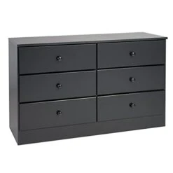 3-Piece Set With 2 Nightstands & 6-Drawer Double Dresser In Black 11 3-Piece Set With 2 Nightstands & 6-Drawer Double Dresser In Black -Best Furniture Store 41GA4OU4HeL