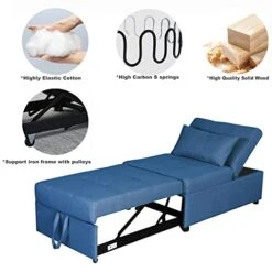 GNIXUU Sleeper Chair Bed Convertible Futon Chairs, 4 In 1 Ottoman Bed, Fold Out Single Sofa Bed, Chaise Lounge For Small Living Room Apartment Tufted Fabric 6 GNIXUU Sleeper Chair Bed Convertible Futon Chairs, 4 In 1 Ottoman Bed, Fold Out Single Sofa Bed, Chaise Lounge For Small Living Room Apartment Tufted Fabric -Best Furniture Store 41GOlB3j78L