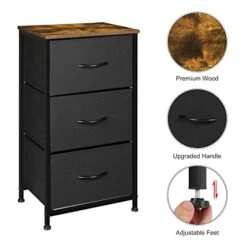 Mall Nightstand Dresser For Bedroom, 3 Drawer Fabric Storage Chest, Storage Tower Organizer Unit With Removable Fabric Bins For Closet Bedside, Nursery, Living Room, Bedroom, College Dorm, Black. -Best Furniture Store 41GSkPRYItL