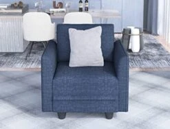 LLappuil Modular Sofa Faux Leather Fabric 112" Sectional Couch 4 Seater With Storage Seats Modern Sectional Sofa For Living Room, Office, Aqua Blue -Best Furniture Store 41Ge19lkCzL. AC