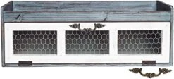 Felt Creative Home Goods Farmhouse Chicken Wire Countertop Shelving Cabinet Decor Organizer With Pull Down Door Country Style Bathroom Or Kitchen Storage Space Saver For Decorative Display White -Best Furniture Store 41GeHgtVSDL. AC