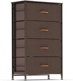 Fabric Dresser For Bedroom, Vertical Dresser Storage Tower, Steel Frame, Wood Top, Easy Pull Textured Fabric Bins, Organizer Unit For Bedroom, Hallway, Entryway, Closets, 4 Drawers, Coffee 21 Fabric Dresser For Bedroom, Vertical Dresser Storage Tower, Steel Frame, Wood Top, Easy Pull Textured Fabric Bins, Organizer Unit For Bedroom, Hallway, Entryway, Closets, 4 Drawers, Coffee -Best Furniture Store 41Gr6y7fUZL. AC