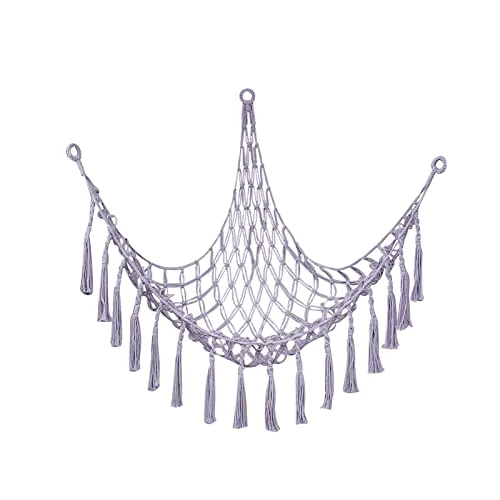 D-GROEE Stuffed Animal Toy Hammock Storage Hammock With Tassel Handmade Cotton Rope Corner Hanging Stuffed Animal Toy Organizer Net Bag Home Decor Purple 1 D-GROEE Stuffed Animal Toy Hammock Storage Hammock With Tassel Handmade Cotton Rope Corner Hanging Stuffed Animal Toy Organizer Net Bag Home Decor Purple