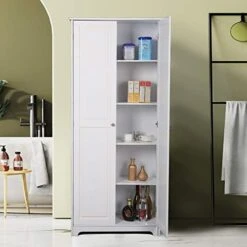 VINGLI 72” White Pantry Cabinets, Tall Kitchen Pantry Storage Cabinet With Doors And Adjustable Shelves, Kitchen Cupboard For Dinning Room, Laundry & Utility Room, Apartment -Best Furniture Store 41H2WZlX78L