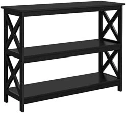 Topeakmart 42 Inch Long Console Sofa Table X Design Narrow Entryway Hallway Table W/ 3 Storage Shelves For Living Room, White 16 Topeakmart 42 Inch Long Console Sofa Table X Design Narrow Entryway Hallway Table W/ 3 Storage Shelves For Living Room, White -Best Furniture Store 41H6KYNMeHS. AC