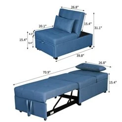 GNIXUU Sleeper Chair Bed Convertible Futon Chairs, 4 In 1 Ottoman Bed, Fold Out Single Sofa Bed, Chaise Lounge For Small Living Room Apartment Tufted Fabric 7 GNIXUU Sleeper Chair Bed Convertible Futon Chairs, 4 In 1 Ottoman Bed, Fold Out Single Sofa Bed, Chaise Lounge For Small Living Room Apartment Tufted Fabric -Best Furniture Store 41HDpXa2e3L