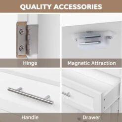 EROMMY Kitchen Hutch, Freestanding Pantry Storage Cabinet With Doors And Drawer, Adjustable Shelves For Kitchen Bathroom Study Hallway, White -Best Furniture Store 41HOACetQgL