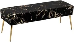 Button-Tufted Ottoman Bench, Upholstered Bedroom Benches Velvet Footrest Stool Accent Bench For Entryway Dining Room Living Room Bedroom End Of Bed, Black -Best Furniture Store 41HRG7Uo2nL. AC